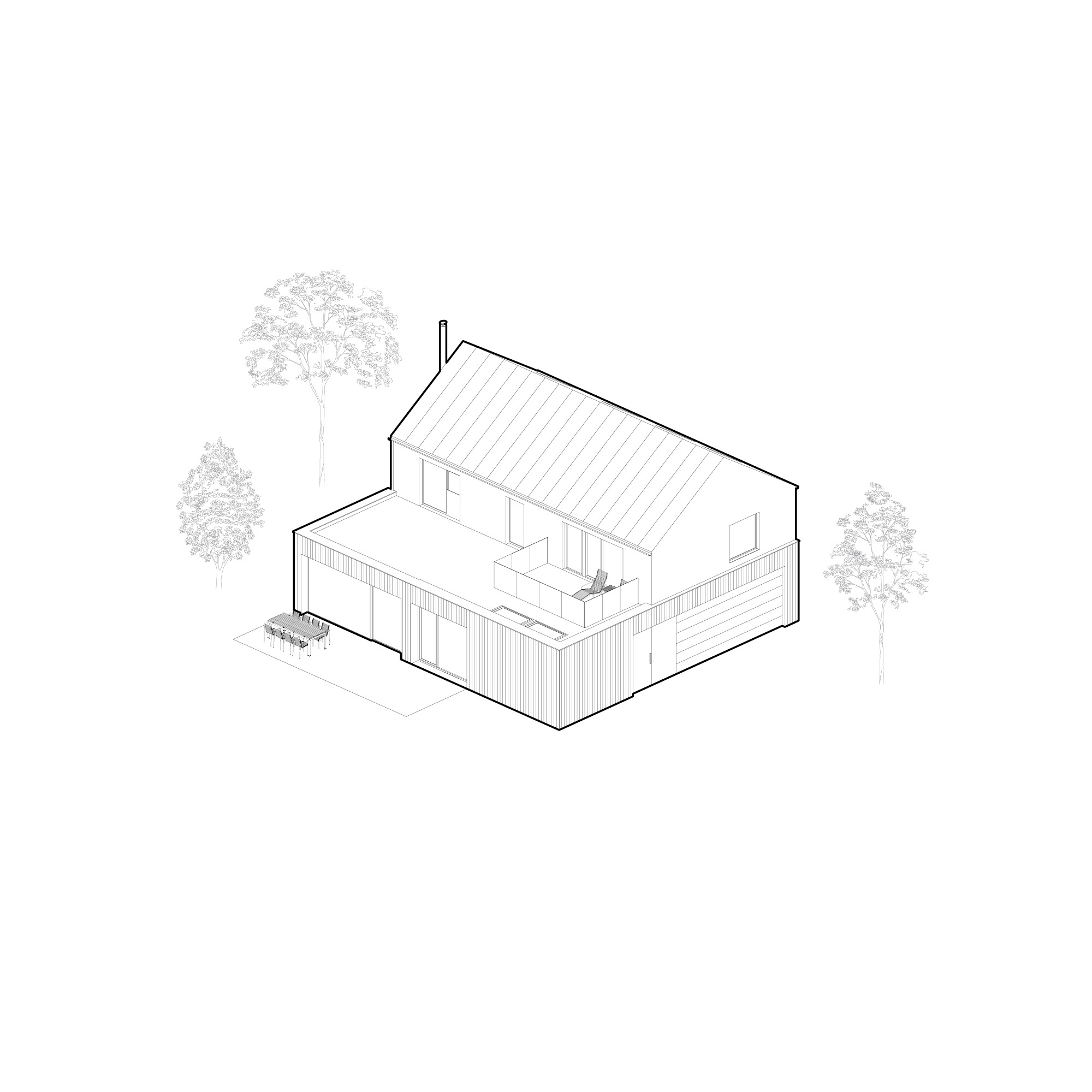 Rodinný dům s rohovým oknem_Vestec