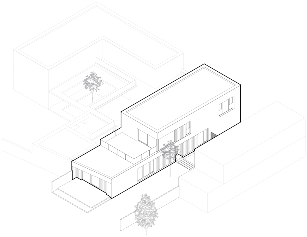 Depandance k hlavní vile — Radonice — Axonometrie