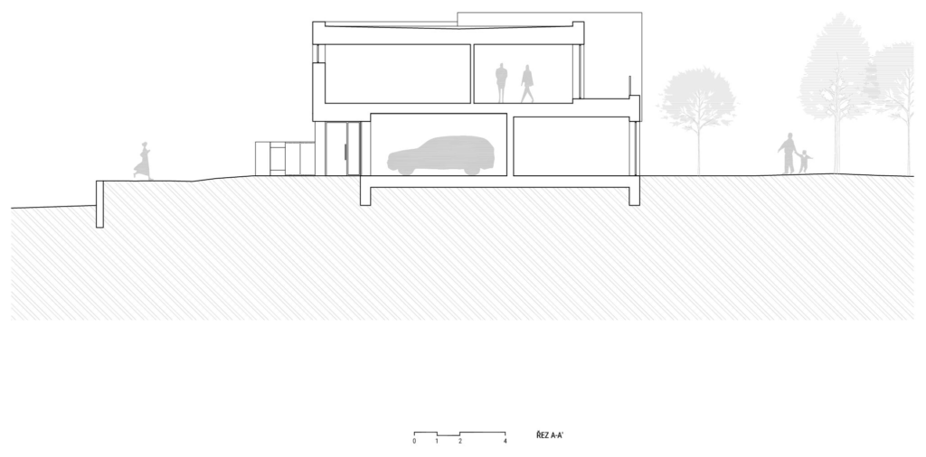 Butikový projekt — Tuchoměřice — Řez stavbou 9