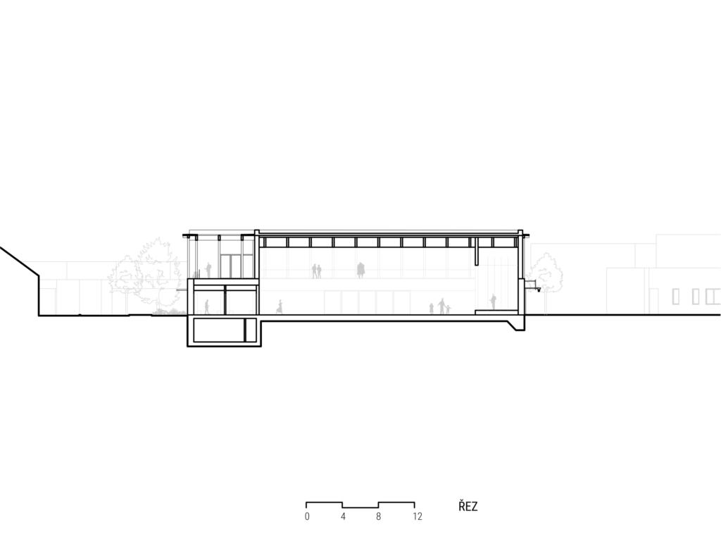 Sokol Hall — Veleň — Section drawing 10